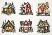 Christmas House Clipart, an Illustration by RobertsArt (Thumbnail 6 of 7)