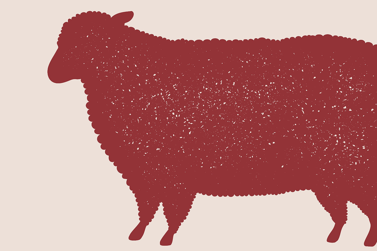 Lamb meat steak, sheep silhouette, a Food Illustration by Foxys Graphic (Photo 3 of 3)