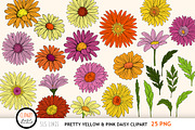 Retro Daisy Clipart, a Decorative Illustration by SLS Lines (Thumbnail 3 of 5)
