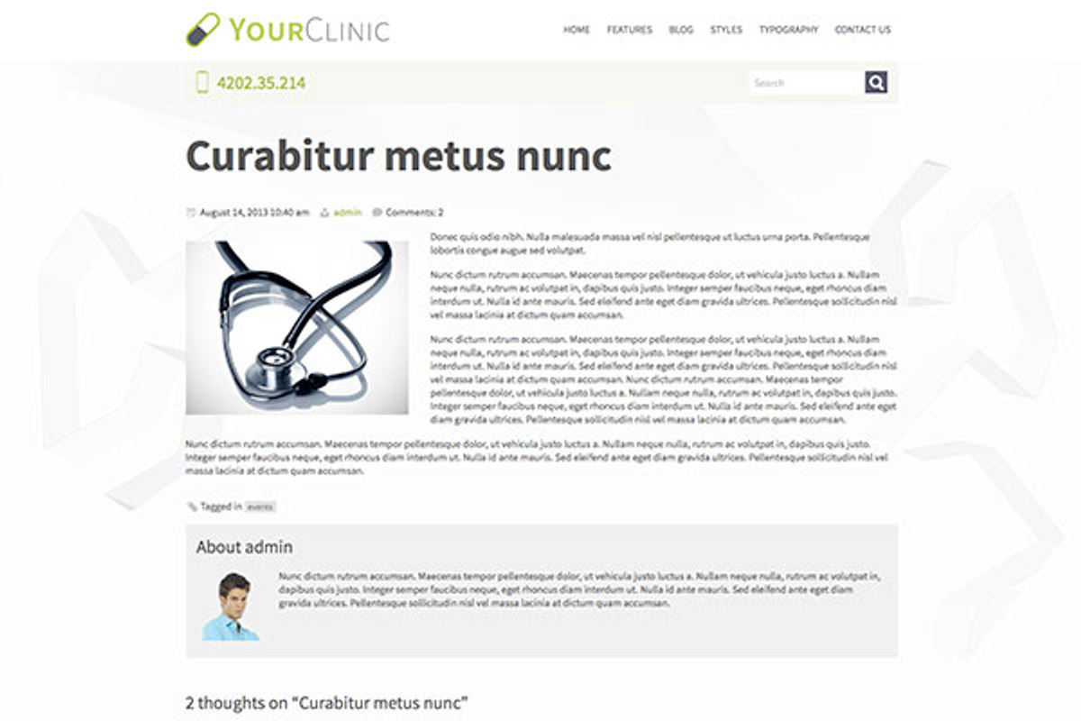 Hot Clinic, a WordPress Template by hot-themes (Photo 5 of 5)