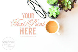 Succulents & Coffee Office Desktop#3