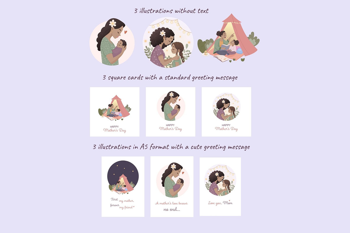 Mother’s Day Clipart – Black Mom, a Person Illustration by Bielousova Art (Photo 2 of 6)