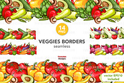 VEGGIES SEAMLESS, a Food Illustration by Serghei Caraulan (Thumbnail 1 of 6)