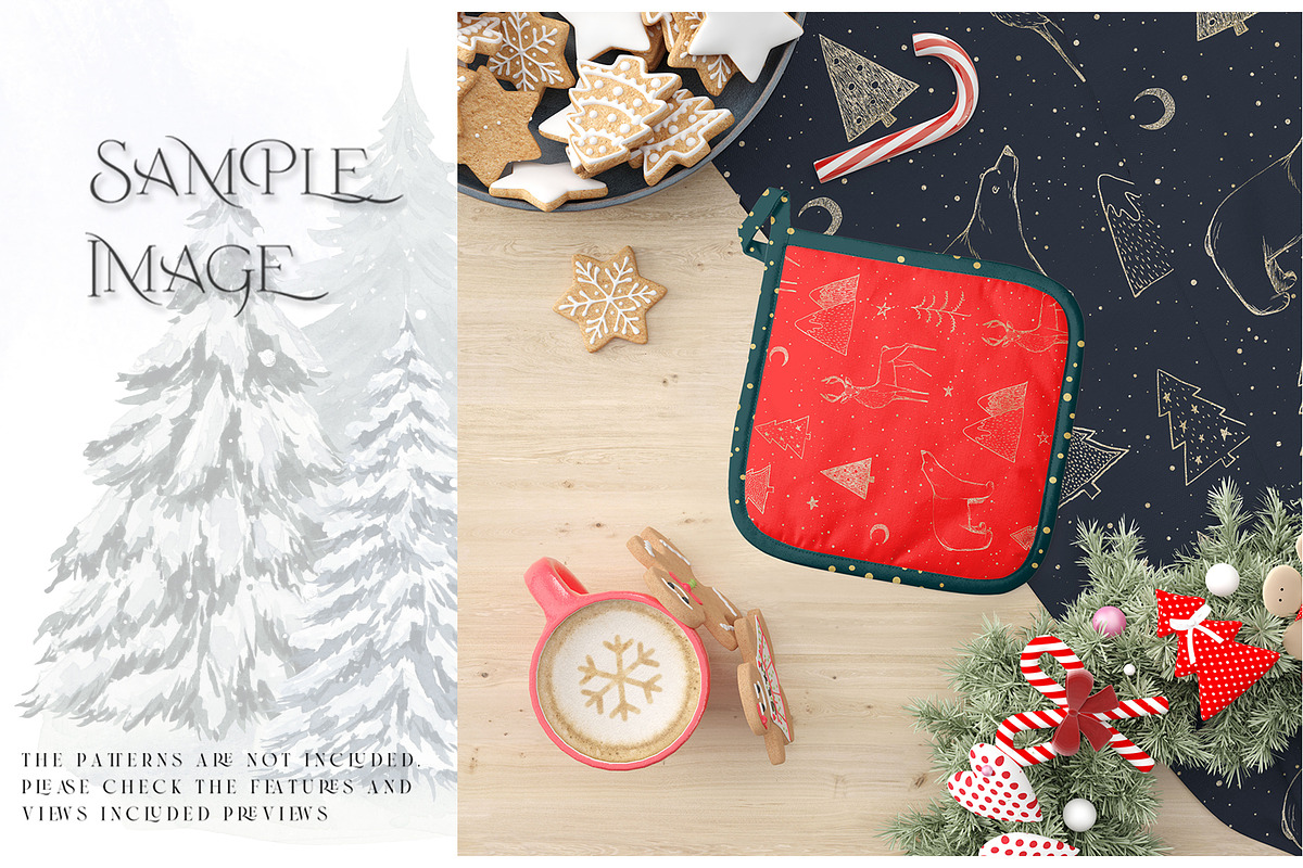 Christmas Oven Mitt & Potholders, a Product Mockup by mock-ups (Photo 7 of 16)
