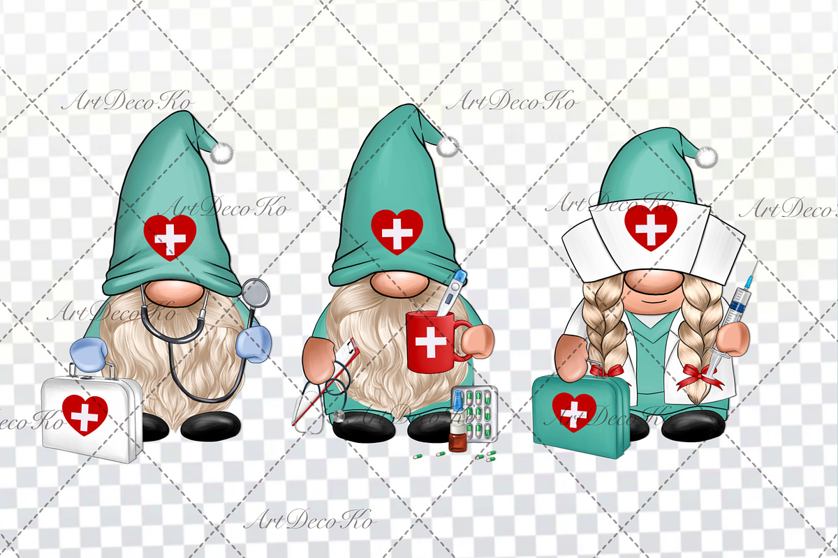 Gnome Nurse PNG, a Person Illustration by DekoArt (Photo 2 of 4)