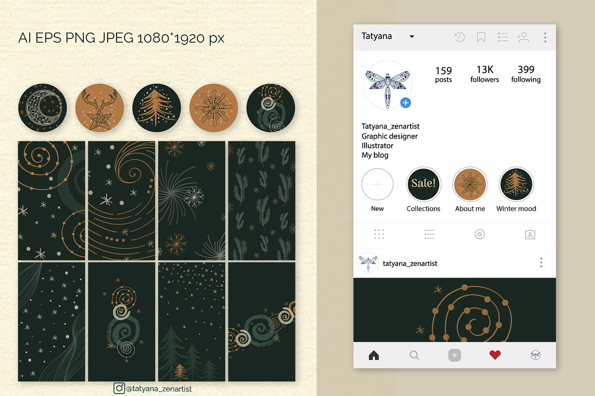 Abstract Winter Social Media Stories, a Social Media Template by Tatyana_Zenartist (Photo 10 of 12)