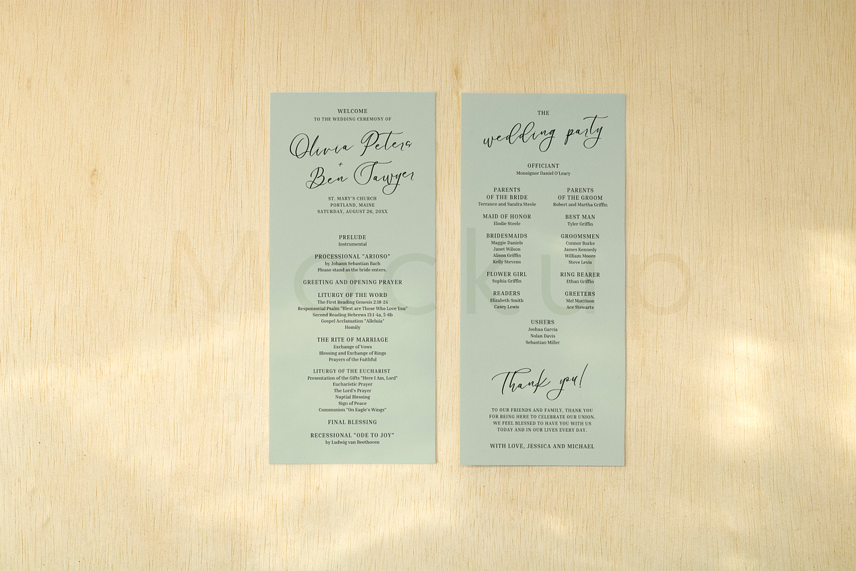 Simple 4x9 Wedding Menu Mockup, a Print Template by ILLONA GRAPHICS (Photo 5 of 5)