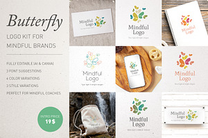 Butterfly Bloom – Mindful Logo Kit, a Branding & Logo Template by Elibee