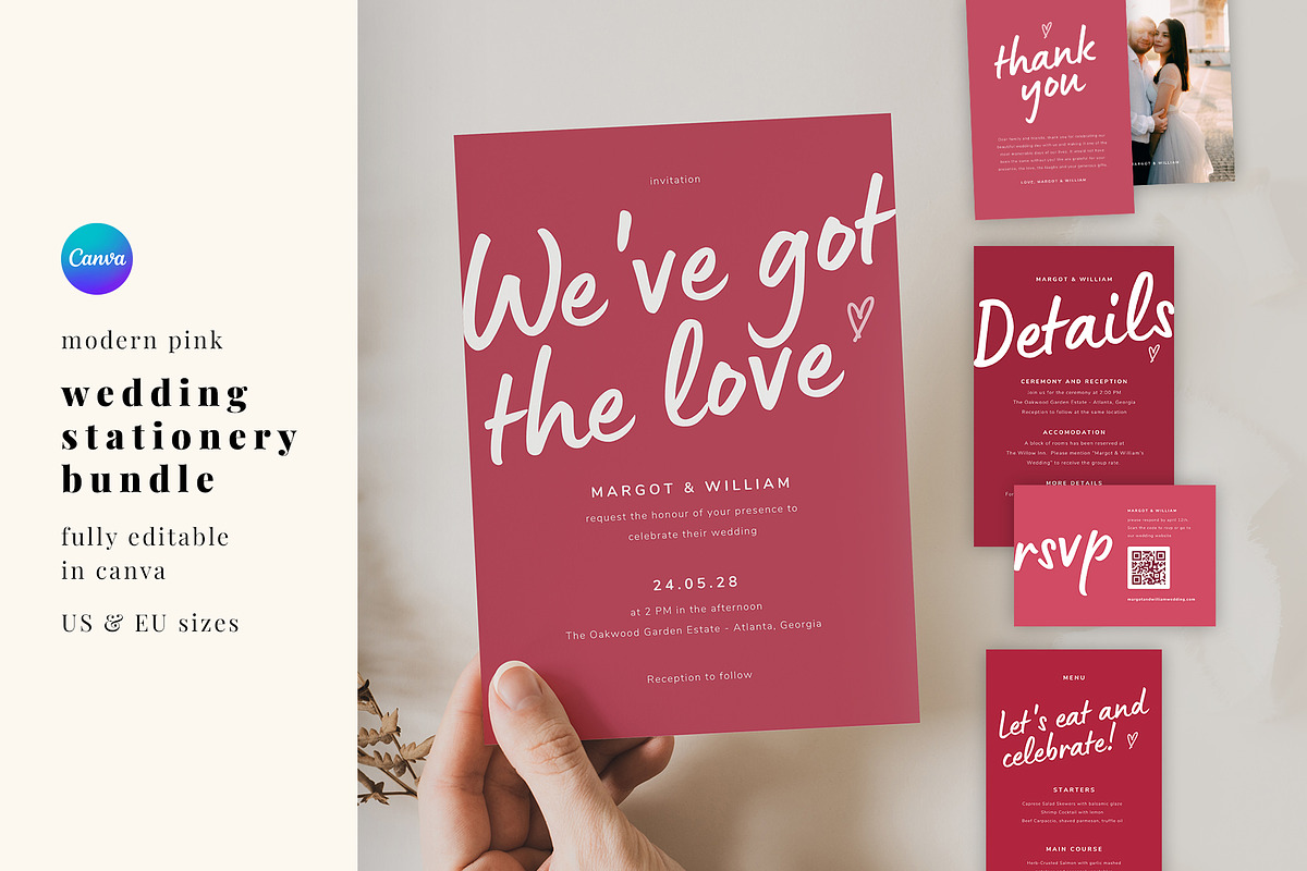 Wedding Stationery Bundle Pink
