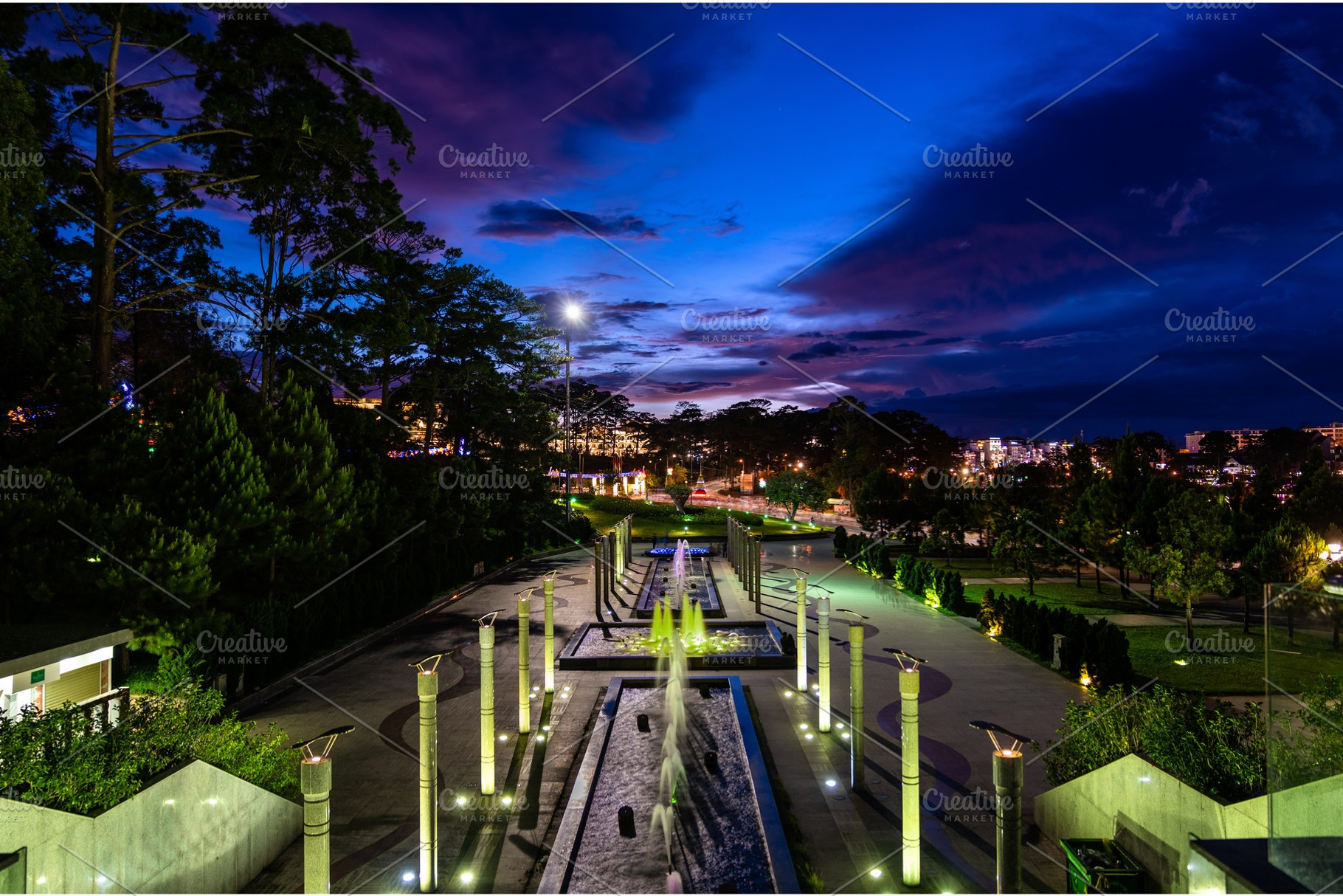 Fountains in the city centre of da stock photo containing vietnam and, an Architecture Photo by Leonid Andronov