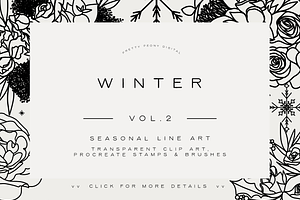 50 Winter Clipart & Brushes