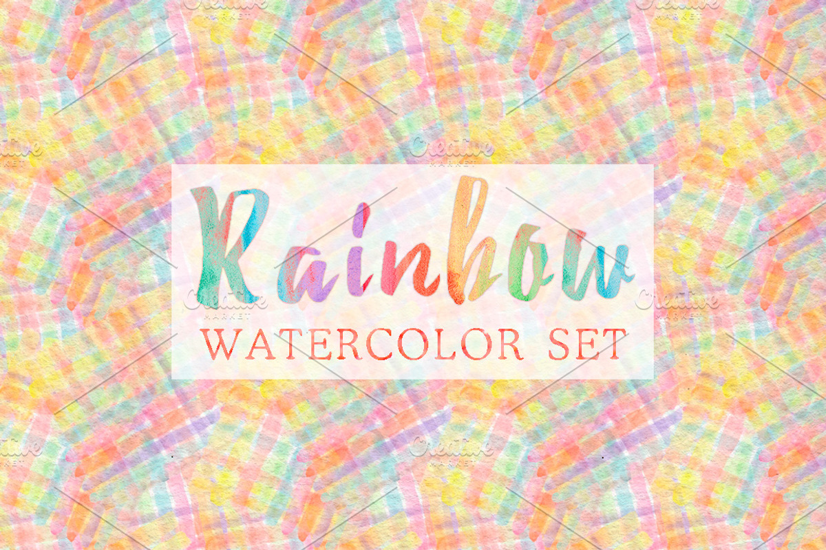 Rainbow watercolor seamless pattern, a Pattern Graphic by antuanetto (Photo 3 of 9)