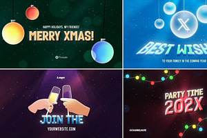 Xmas Posters Typography | DaVinci, a Templates & Theme by FlashFXbox
