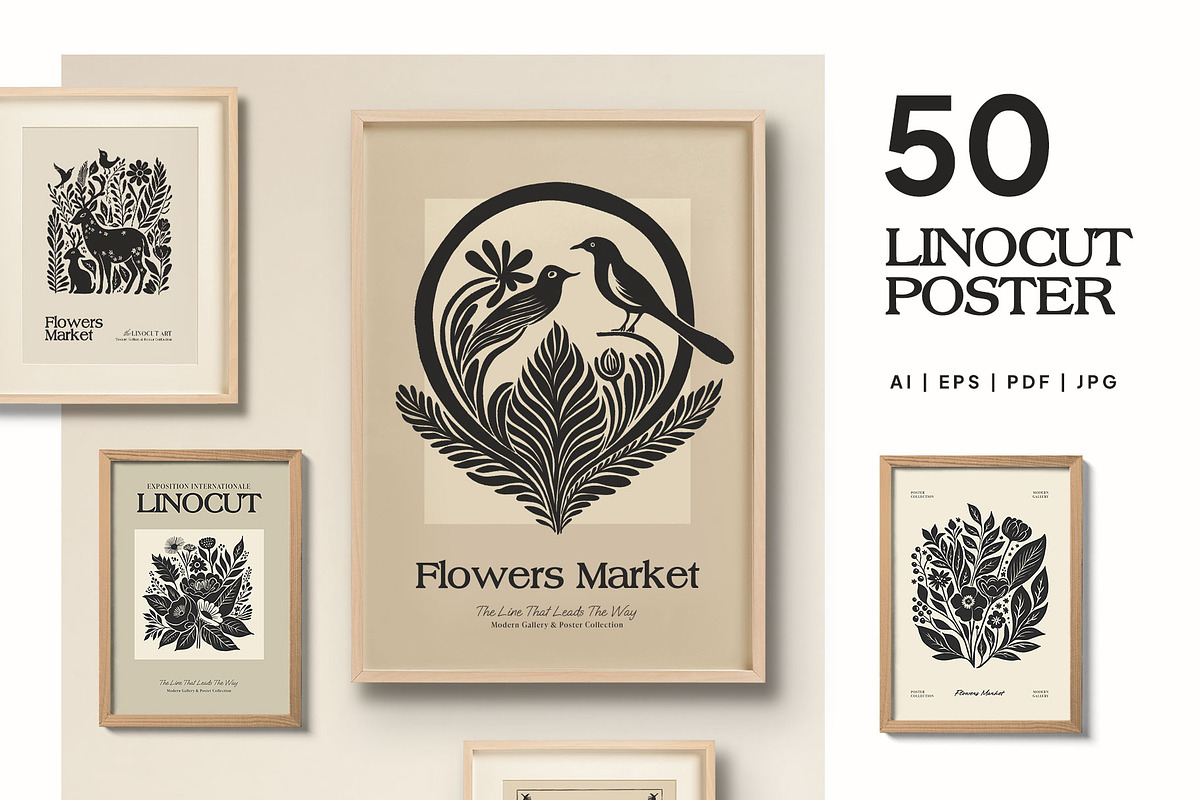 Linocut | Poster Builder, an Object Graphic by KetteCreate (Photo 7 of 14)