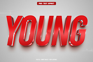 Young 3D editable text effect, a Brushes & More by Hello Muh
