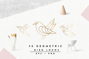 Geometric Bird Logos EPS & PNG