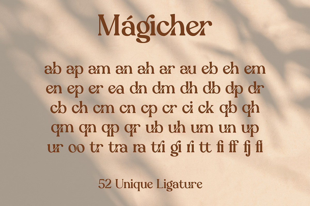 Magicher - Ligature Connected, a Serif Font by Mokatype Studio (Photo 13 of 15)