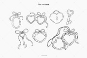 Hand Drawn Heart Lock Clipart, an Object Illustration by Victoruler (Thumbnail 3 of 6)