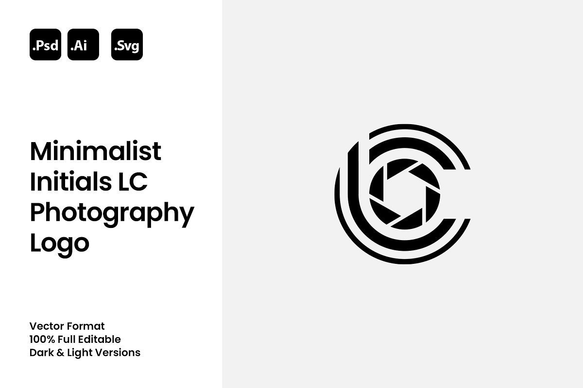Minimalist Letter LC Photograph Logo, a Branding & Logo Template by Luxury Logos (Photo 1 of 4)