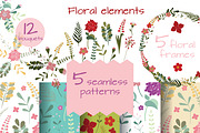 Set of floral elements for decor, a Decorative Illustration by Feday (Thumbnail 1 of 5)