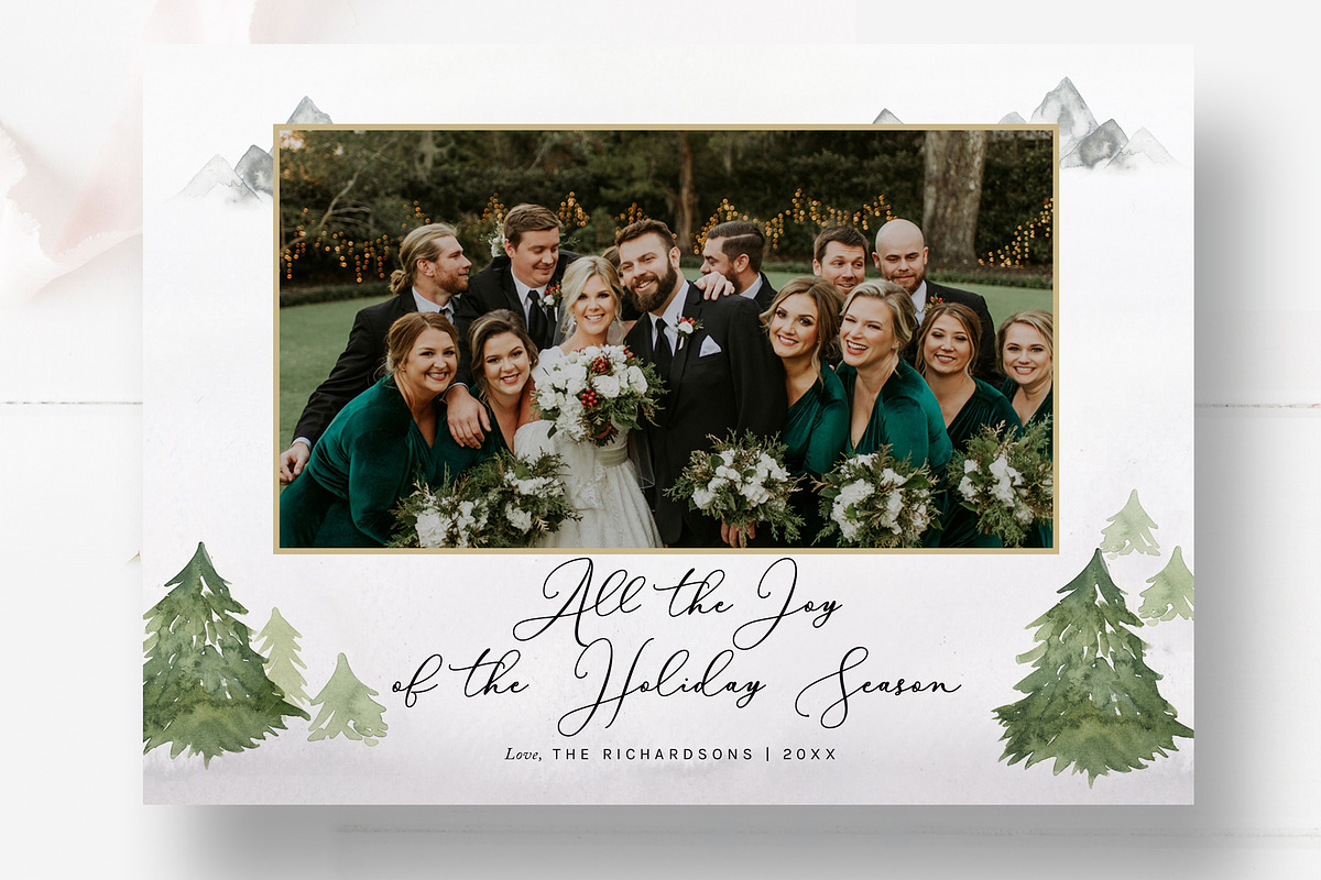 Pine Tree Christmas Photo Card PSD, a Card Template by By Stephanie Design (Photo 2 of 5)