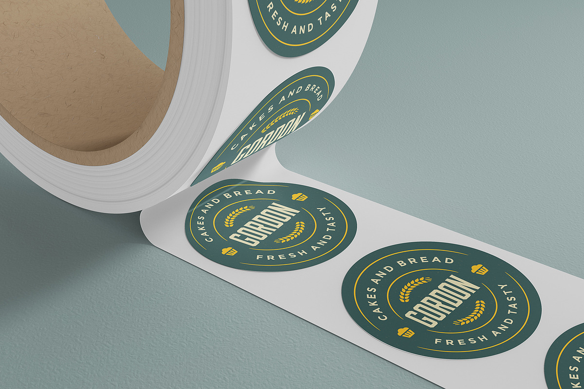 Promotional Sticker Roll Mockup, a Merchandise Mockup by Graphicboom (Photo 3 of 4)