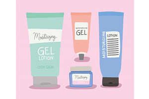 set of moisturizing for skin care, an Illustration by studiogstock