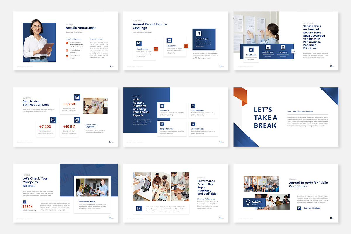 Annual Report PowerPoint Template, a Presentation Template by Premast (Photo 3 of 5)