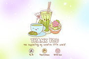 Matcha Girlies Clipart Bundle, a Food Illustration by Huxmay (Thumbnail 7 of 7)