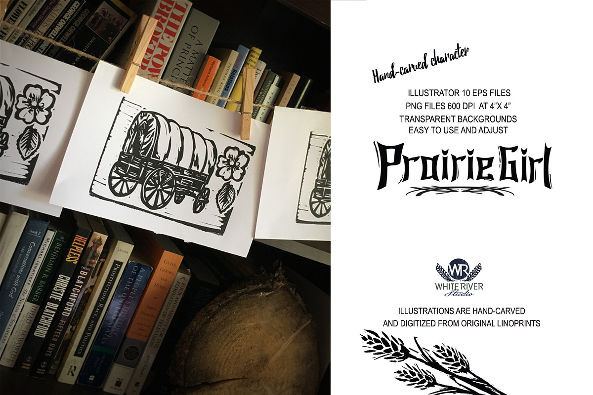 Prairie Girl Linocuts, a Graphic by WhiteRiverStudio (Photo 3 of 10)