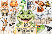 Animal Peeking Clipart Bundle, an Animal Illustration by Rose Art (Thumbnail 1 of 4)
