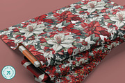 Poinsettia Christmas Seamless Paper, a Pattern Graphic by Traveling Designer (Thumbnail 3 of 5)