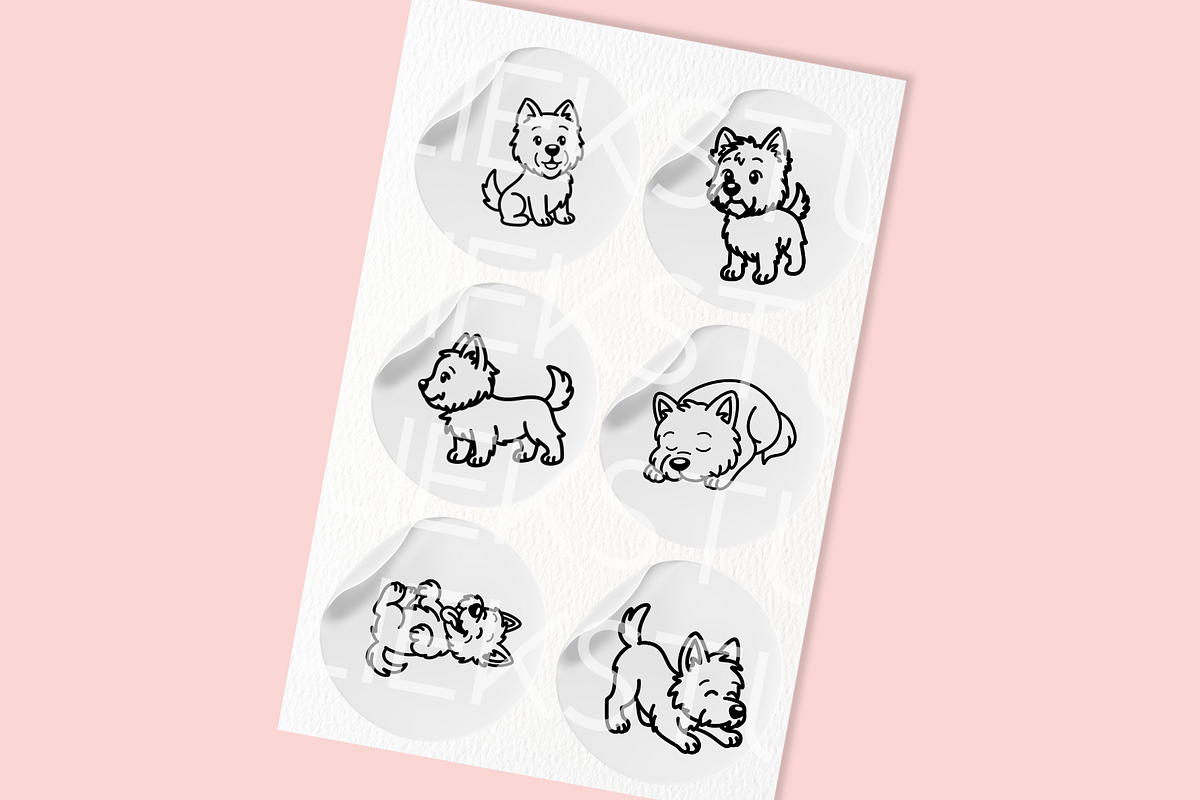 45 Westie Dogs SVG Illustrations, an Animal Illustration by HalieKStudio (Photo 7 of 9)