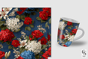 4th of July Blooms Digital Papers, a Pattern Graphic by Creative Store (Thumbnail 3 of 5)