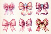 Coquette Pink Bow Clipart, an Illustration by DreamArtGraphic (Thumbnail 3 of 4)