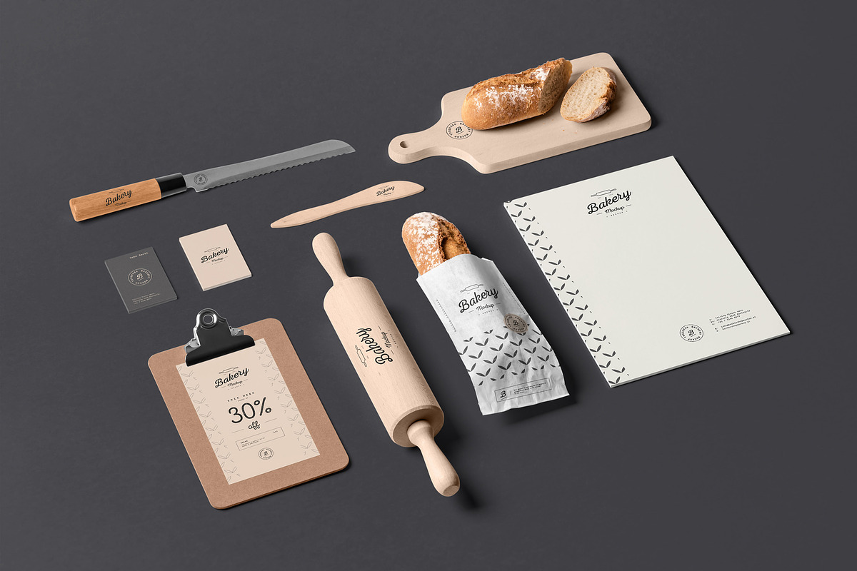 Bakery Branding Mock-up, an Advertising Mockup by Yogurt86 (Photo 6 of 11)