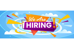We are hiring banner, an Object Illustration by Vector Tradition
