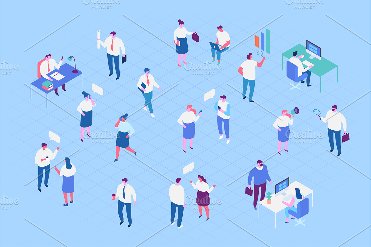 Isometric cartoon people vector set, a Person Illustration by Vector_Art (Photo 9 of 24)