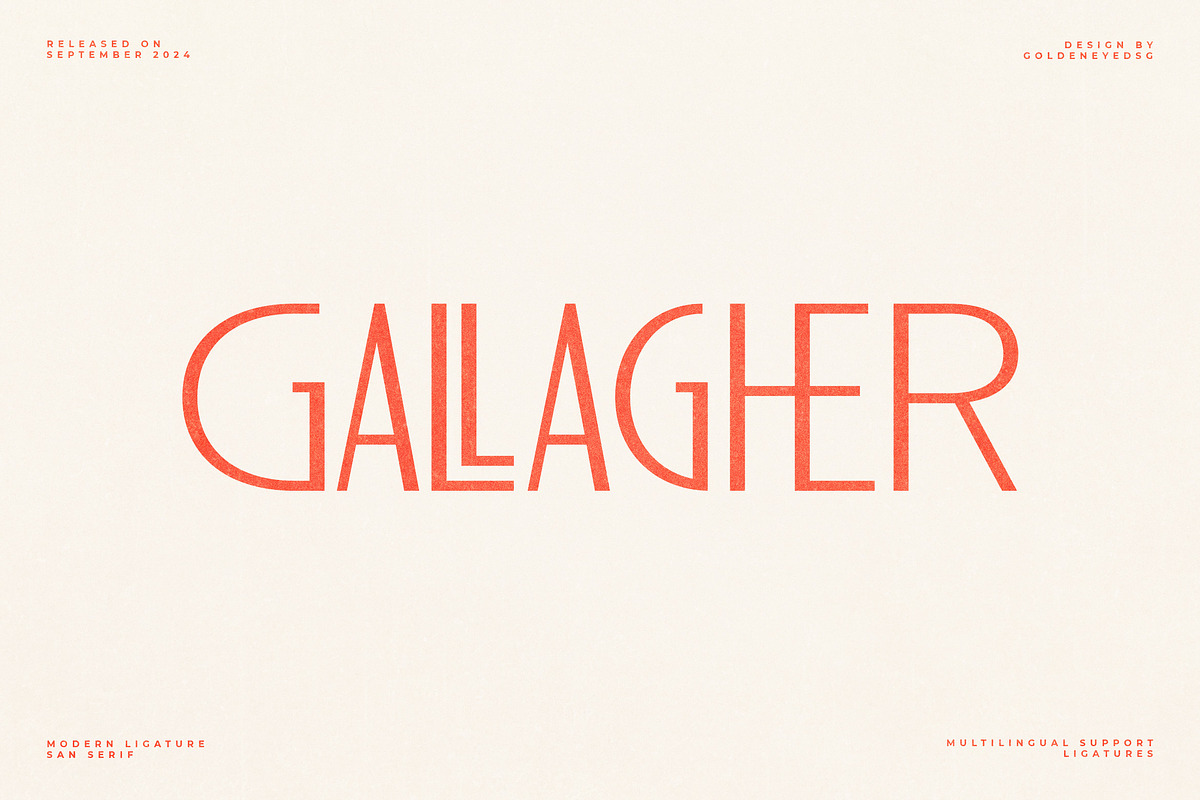 Gallagher - Ligature Sans, a Sans Serif Font by Almeera Std (Photo 1 of 8)