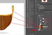 Face mask mockup realistic front, a Mask Mockup by Radmila (Thumbnail 9 of 9)