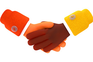 3d Render Handshake Icon, Business