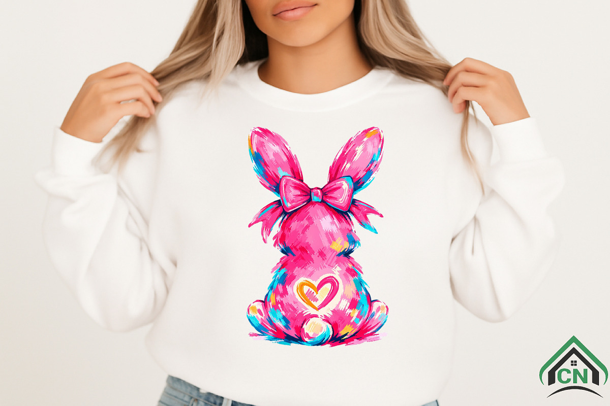 Brushstroke Easter Bunny PNG, an Illustration by Craft Nest (Photo 3 of 6)
