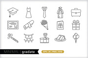 Minimal graduate icons, an Outline Icon by Picture Window (Thumbnail 1 of 5)
