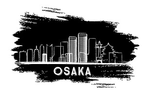 Osaka Skyline Silhouette.