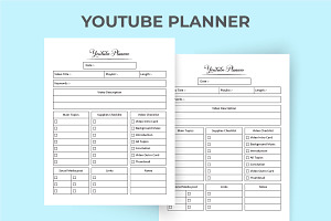 YouTube Planner Logbook KDP Interior