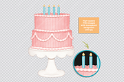 Happy Birthday - Cliparts Set, an Illustration by Estudio Daiane Barbosa (Thumbnail 8 of 9)