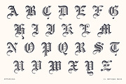 Decorative Hatched Blackletter Font, a Blackletter Font by Century Library (Thumbnail 3 of 5)