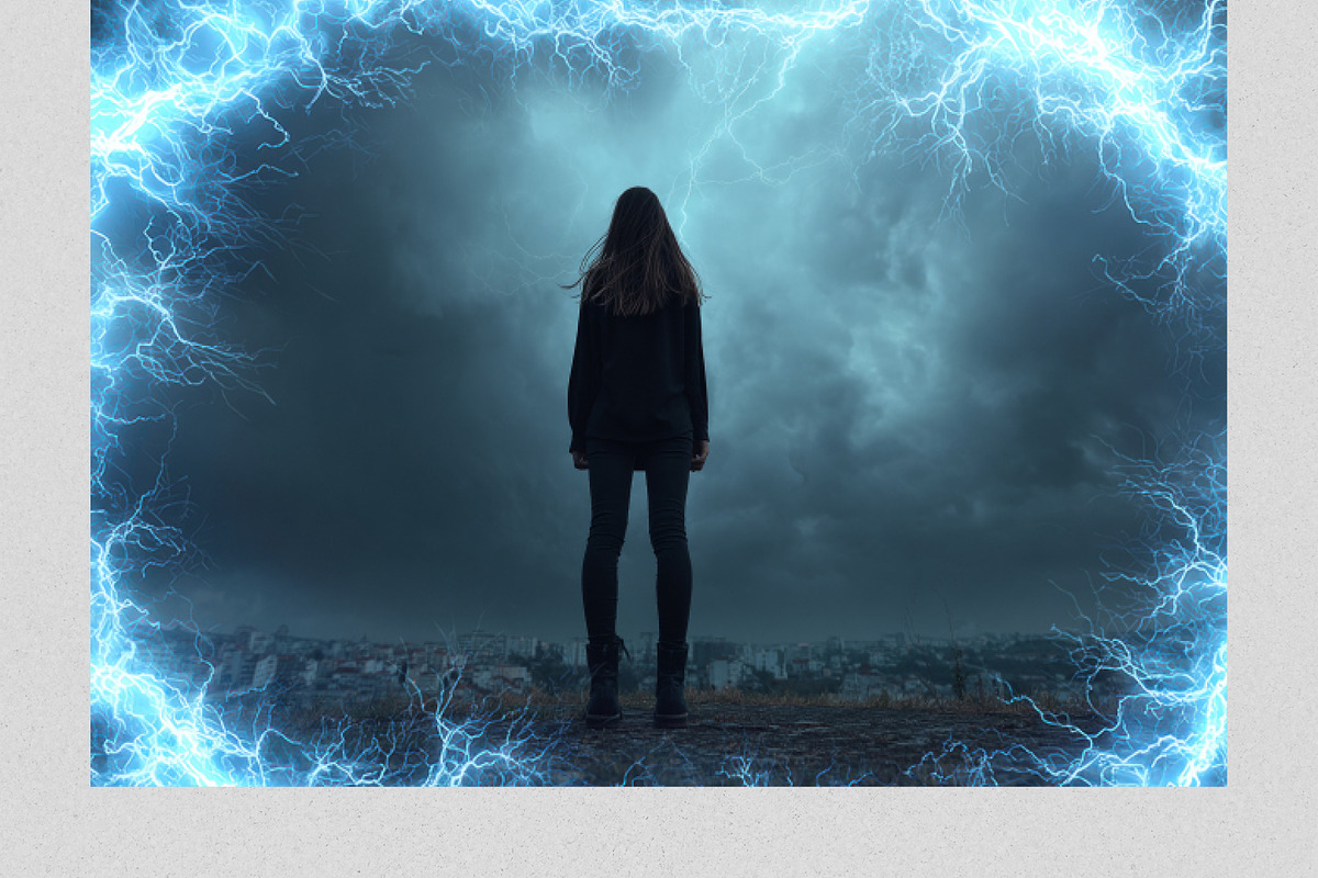 Electric Lightning Border Overlays, a Texture Graphic by PhotoSpirit (Photo 7 of 8)