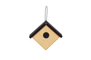 Nest Bird House Cartoon Vector