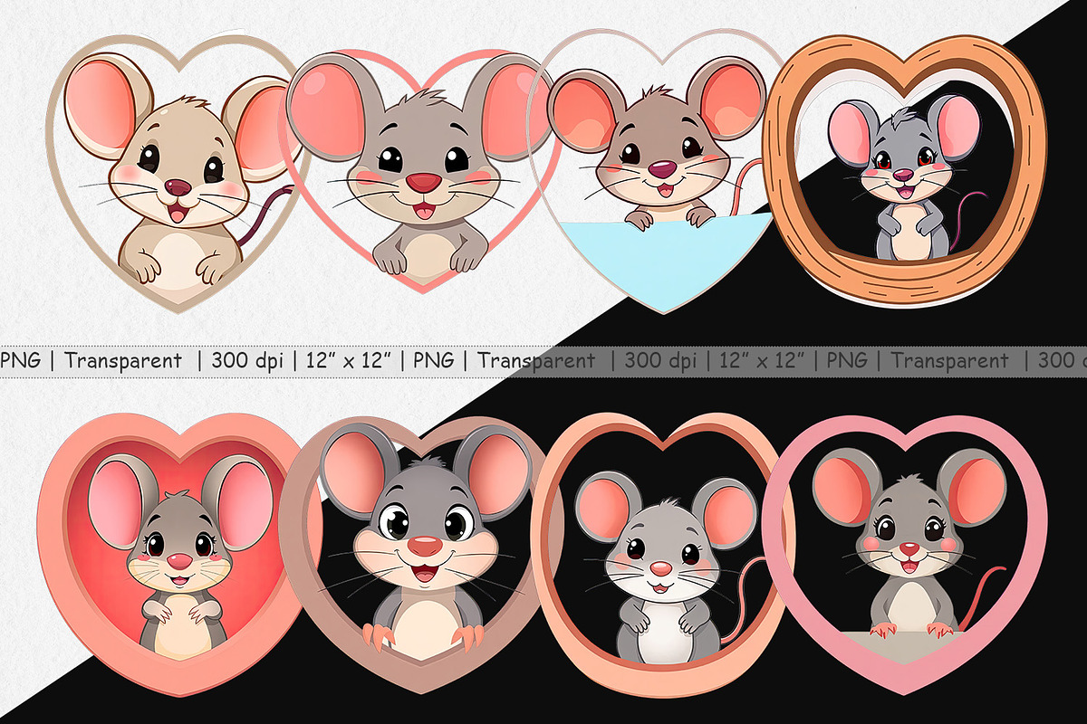 Clipart Heart Mouse, a Graphic by Artnoy (Photo 2 of 5)